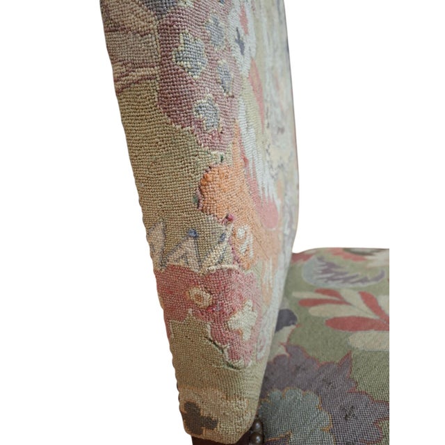 Pair of Antique Louis XIV Style, Needlepoint-Upholstered Side Chairs For Sale In San Francisco - Image 6 of 17