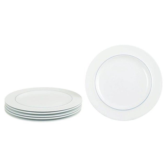 1990s Blue Line Lunch Plates in Faience by Grethe Meyer for Royal Copenhagen, 1990s, Set of 6 For Sale - Image 5 of 5