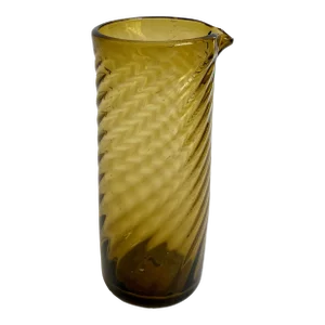 Mid-Century Mexican Artisan Handblown Glass Pitcher