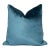 Contemporary Hollywood Regency Shimmering Velvet 22" Throw Pillow, Cerulean Blue For Sale