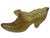 1960s Fenton Iridescent Amber Carnival Glass Cat Head Slipper Shoe Amber Glass Slipper For Sale - Image 12 of 12
