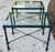 Pair of Giacometti Style Wrought Iron Verdigris Finish Glass Top Side Table For Sale In Savannah - Image 6 of 12