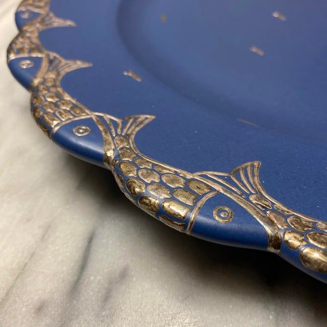 Metal Mid 20th Century Two Emilia Castillo Ceramic and Silver Inlay Plates For Sale - Image 7 of 16