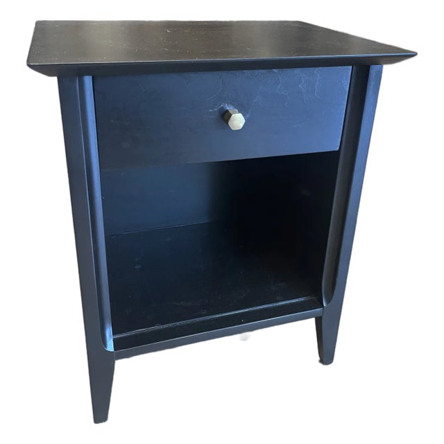 Pair of Matte Black Wood Nightstands / Side Tables For Sale