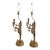Pair of Hollywood Regency French Bronze Putti Candelabra Table Lamps - Paris For Sale