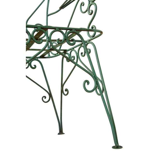 1950s Iron Garden Chairs in Moss Green - Set of 4 For Sale - Image 11 of 11