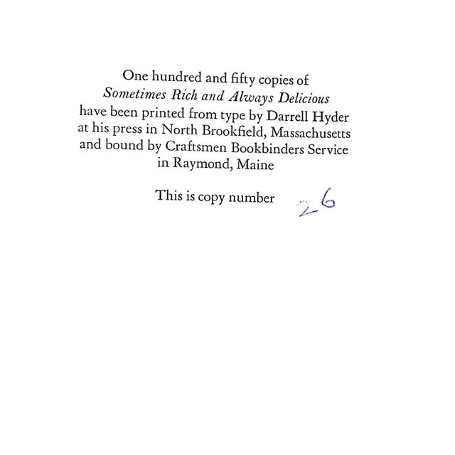 "Sometimes Rich and Always Delicious" 1981 Oliver, Frank (Inscribed) For Sale In New York - Image 6 of 8