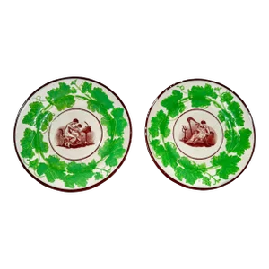 English Neoclassical Style Plates - a Pair