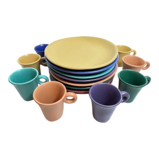 1990s Luna Garcia Pottery Dinnerware - Set of 16 For Sale