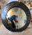 Vintage Maitland Smith Tessellated Marble Wall Mirror with imbedded Brass Greek Key Motif from a Palm Beach estate