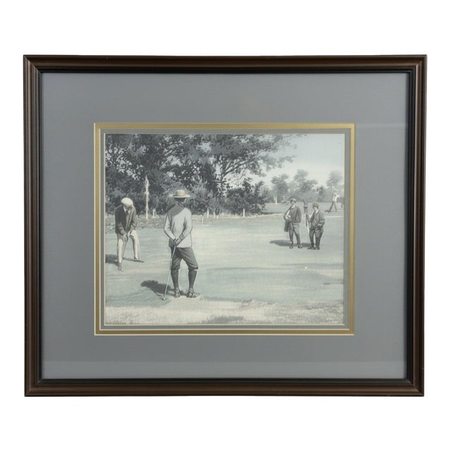 Vintage a.b. Frost “A Long Putt” Golf Lithograph Print, Framed For Sale