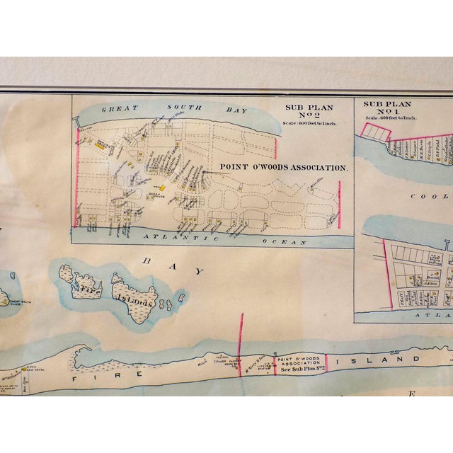1902 Fire Island & Oak Island, New York Map Chairish