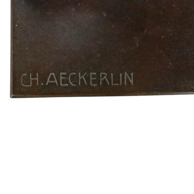 Metal 1920s German Christian Aeckerlin Bronze Striding Lioness Sculpture, Chocolate Patina For Sale - Image 7 of 11
