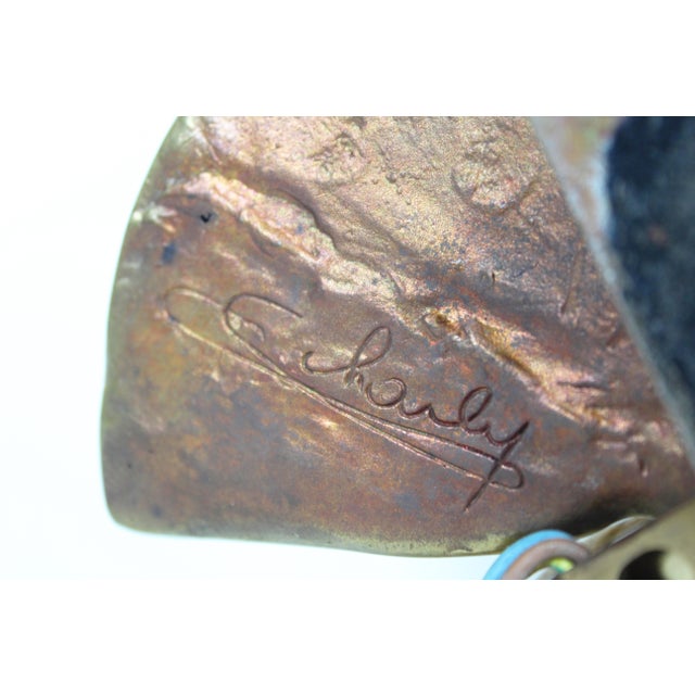 Vintage Lily Table Lamp in Bronze from Maison Charles, 1960s For Sale - Image 9 of 10