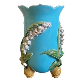 Antique Minton Majolica Vase, 1800s For Sale