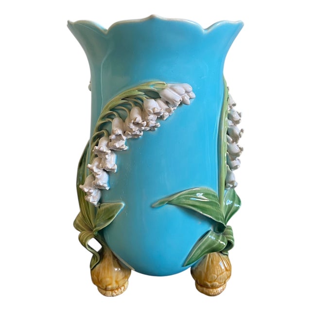 Antique Minton Majolica Vase, 1800s For Sale