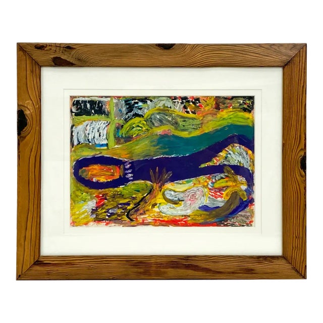 Vintage Milton George ((1939-2008) Mix Media Abstract For Sale