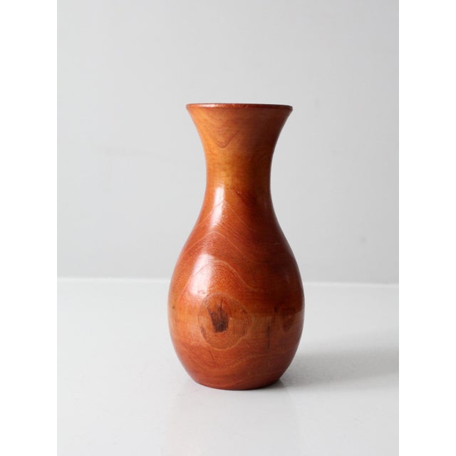 Vintage Turned Wood Vase For Sale - Image 6 of 9