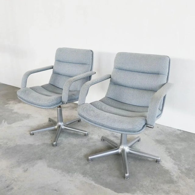 Artifort Swivel Armchairs in Wool attributed to Geoffrey Harcourt for Artifort, 1970s, Set of 2 For Sale - Image 4 of 9