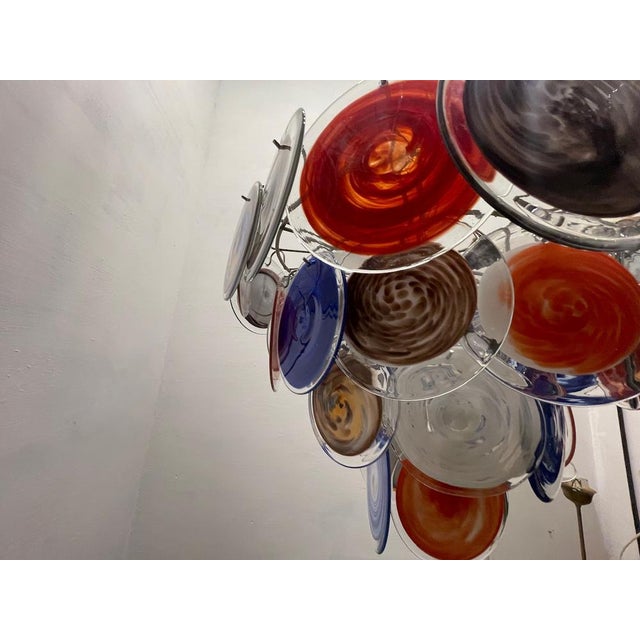 Large Space Age Murano Disc Chandelier, 1970s For Sale - Image 12 of 16