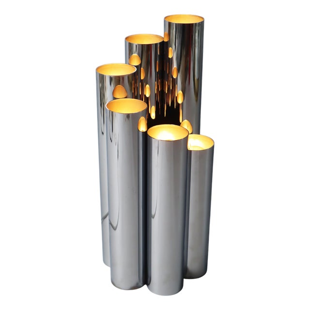 Space Age Minimalist Chrome Tube Lamp from Koch & Lowy, USA, 1960s For Sale