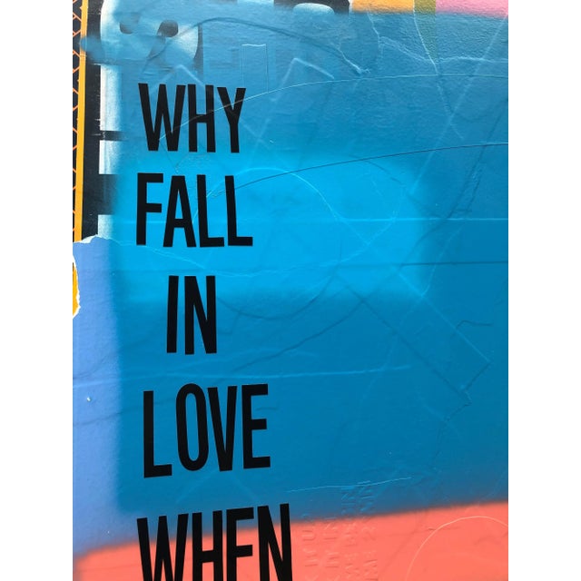 Blue William Finlayson Jr., Mixed Media Painting Titled: Why Fall in Love, 2017 For Sale - Image 8 of 8