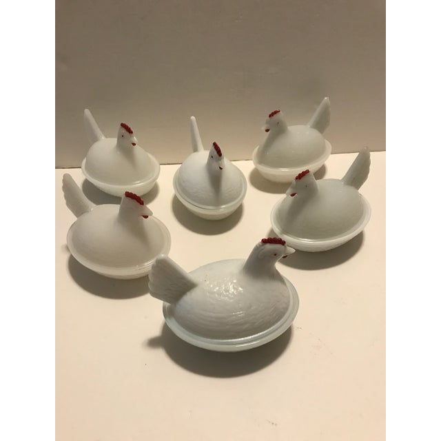 This is a beautiful set of 6 Hen on Nest small oval covered dishes that would be awesome on the tables for a baby shower,...