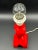 Sculptural Mid-Century Porcelain Lamp in the style of Heifetz, Space Age, Red For Sale - Image 11 of 15