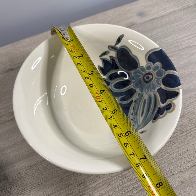 Blue Gien “Indigo” Blue & White Floral Cereal Bowl 7” France For Sale - Image 8 of 8