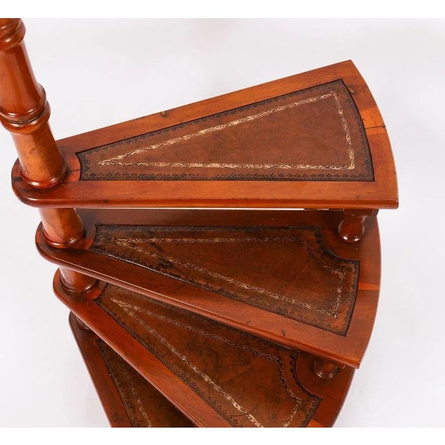Vintage Spiral Library Steps in Mahogany, 20th Century For Sale - Image 4 of 13