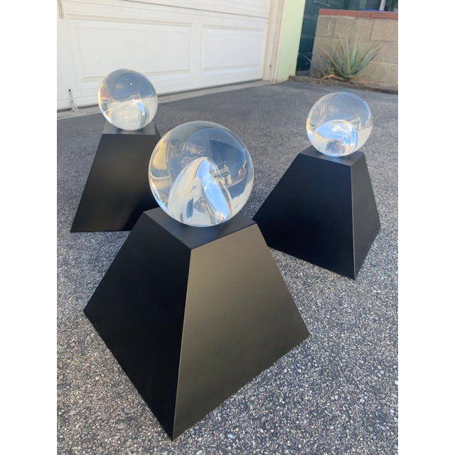 Postmodern Lucite Globes Coffee Table For Sale - Image 4 of 11