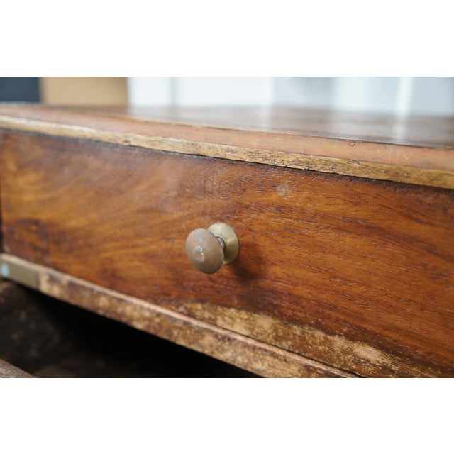 Late 19th Century Antique English Campaign Anglo Indian Teak Brass Inlay Military Chest of Drawers For Sale - Image 5 of 11