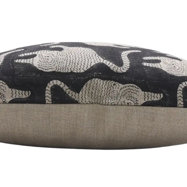 Not Yet Made - Made To Order Fabdivine Handmade Block Printed Cushion Case 26x26 Inch Thick Linen-Mushak For Sale - Image 5 of 5