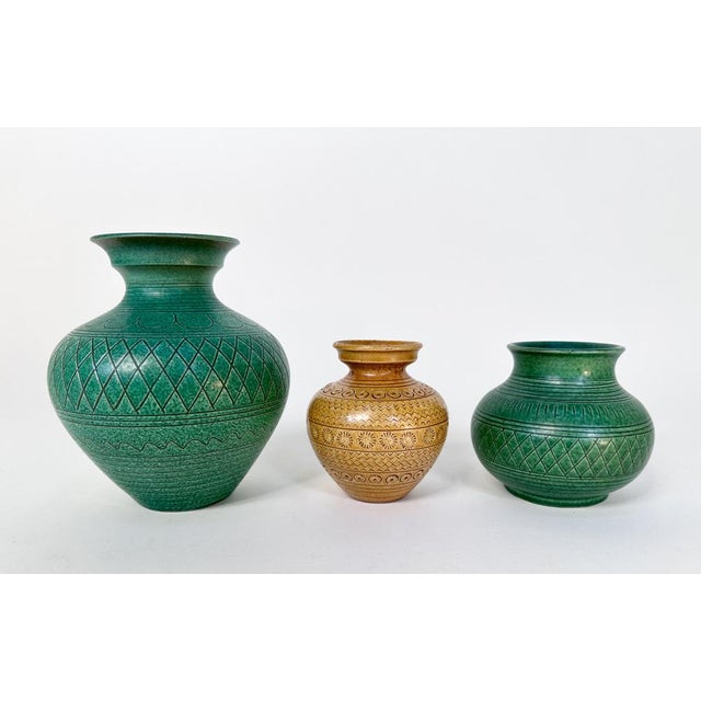 Studio Ceramic Art Vases by Wilhelm Kagel, Germany, 1950s, Set of 3 For Sale - Image 16 of 16