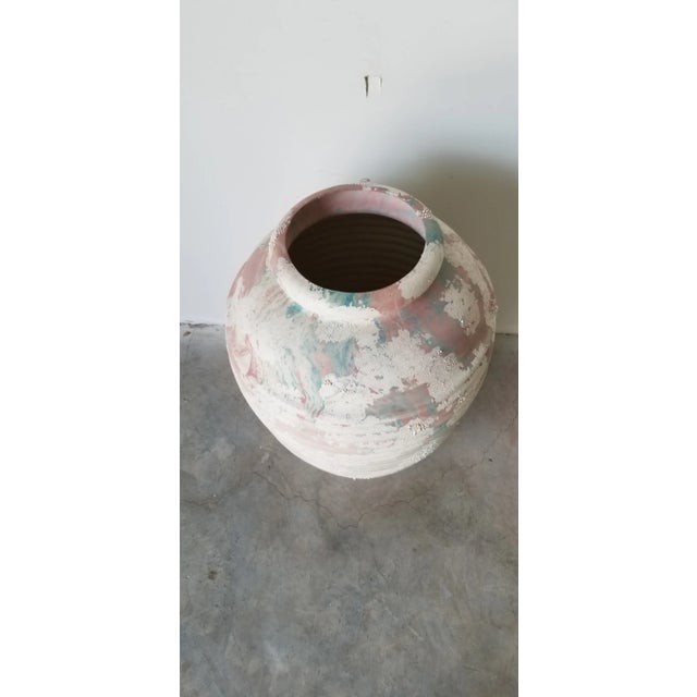 Vintage Ribbed Design Art Pottery Vase For Sale - Image 12 of 13