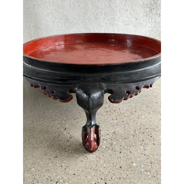 Asian Early 19th Century Burmese Lacquered Offering Tray For Sale - Image 3 of 5