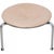 Poul Kjærholm PK33 stool with a cushion upholstered in natural leather and a frame of chrome spring steel. The stool is...