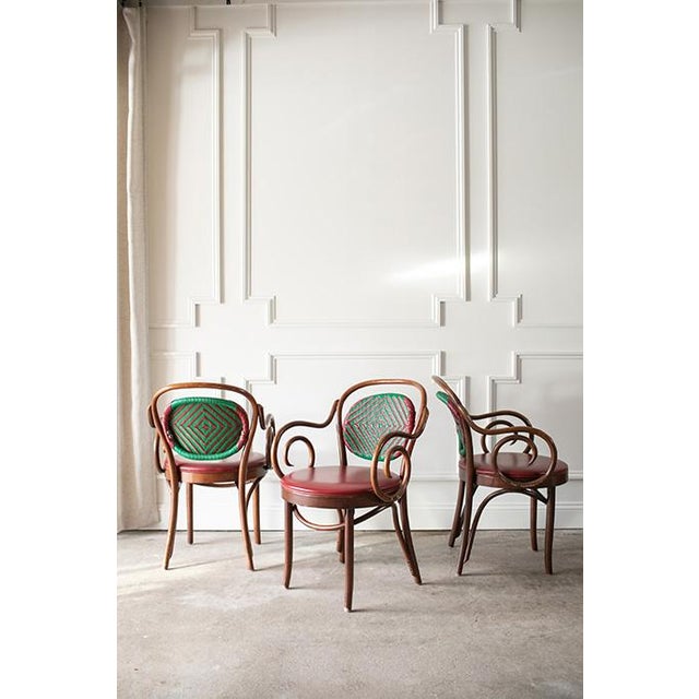 Mid-Century Modern Vintage Cafe Armchairs by Shelby Williams Industries in the Style of Micheal Thonet , Set of 8 For Sale - Image 3 of 17