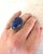 Mid-Century Modern Vintage Blue Lapis and Sterling Silver Ring, Size 10.25 For Sale - Image 3 of 8