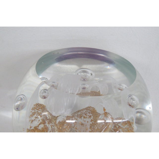 This beautiful Large Paper Weight is made of art glass. This stunning vintage piece features an elegant floral pattern...