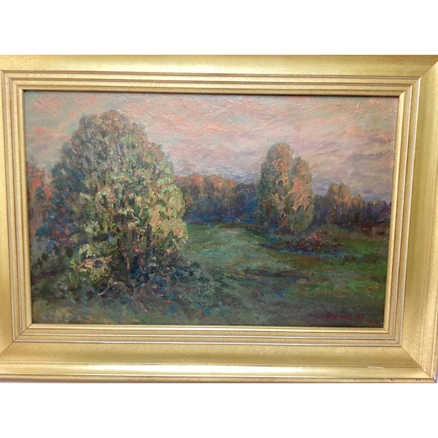 1990s Russian Impressionist Landscape Painting on Board Signed and Dated For Sale - Image 4 of 10