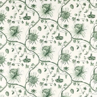 Zoffany Phaedra Toile Fabric in Huntsmans Green - a Sample For Sale