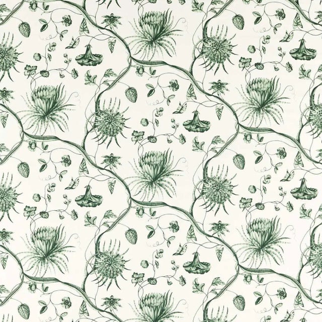 Zoffany Phaedra Toile Fabric in Huntsmans Green - a Sample For Sale