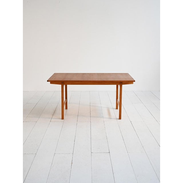 1960s Extendable Scandinavian Teak and Oak Table, 1960s For Sale - Image 5 of 14