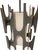 Metal Brutalist Iron Pendant Lamp With Gold Leaf Accent For Sale - Image 7 of 8
