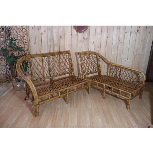 Set of Vintage Rattan Corner Sofa, 1970s For Sale - Image 15 of 16