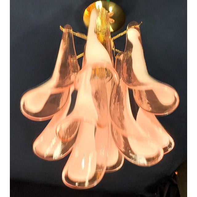 Vintage Art Deco Pendant Lamp with Handmade Murano Petal Glass, 1972 For Sale - Image 4 of 7