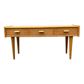 Lowboard in Oak with Brass Handles For Sale