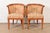 A gorgeous pair of Mid-Century Modern sculptural armchairs, tub chairs, or dining captain chairs By Harold Schwartz for...