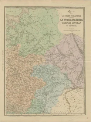 Antique Map of Eastern Europe, 1868